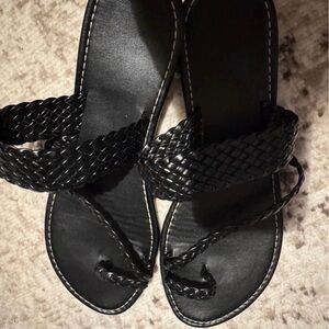 SHEIN Black Braided Sandals